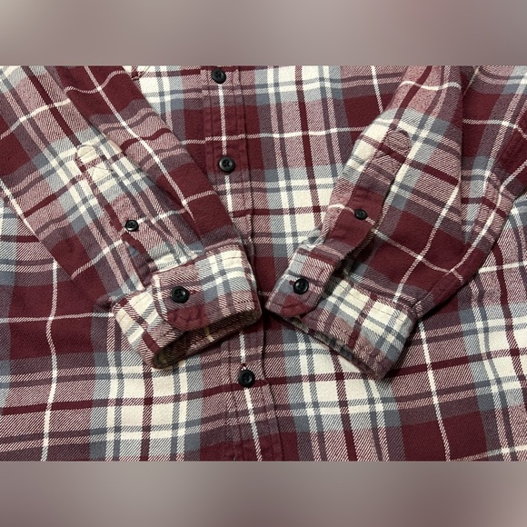 American Eagle Flannel Shirt Long Sleeve Button Down Multicolor 100% Cotton - Picture 10 of 13